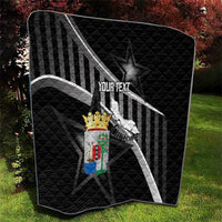 Custom Curacao Football Quilt Go La Familia Azul Black Style - Wonder Print Shop