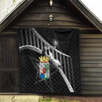 Custom Curacao Football Quilt Go La Familia Azul Black Style - Wonder Print Shop