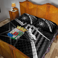 Custom Curacao Football Quilt Bed Set Go La Familia Azul Black Style - Wonder Print Shop
