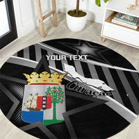 Custom Curacao Football Round Carpet Go La Familia Azul Black Style - Wonder Print Shop