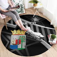 Custom Curacao Football Round Carpet Go La Familia Azul Black Style - Wonder Print Shop