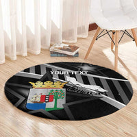 Custom Curacao Football Round Carpet Go La Familia Azul Black Style - Wonder Print Shop