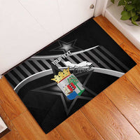 Custom Curacao Football Rubber Doormat Go La Familia Azul Black Style - Wonder Print Shop