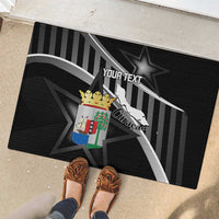 Custom Curacao Football Rubber Doormat Go La Familia Azul Black Style - Wonder Print Shop