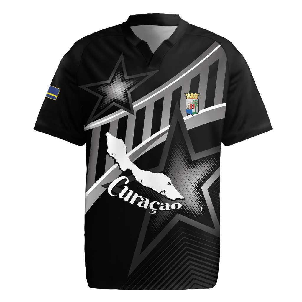 Custom Curacao Football Rugby Jersey Go La Familia Azul Black Style - Wonder Print Shop