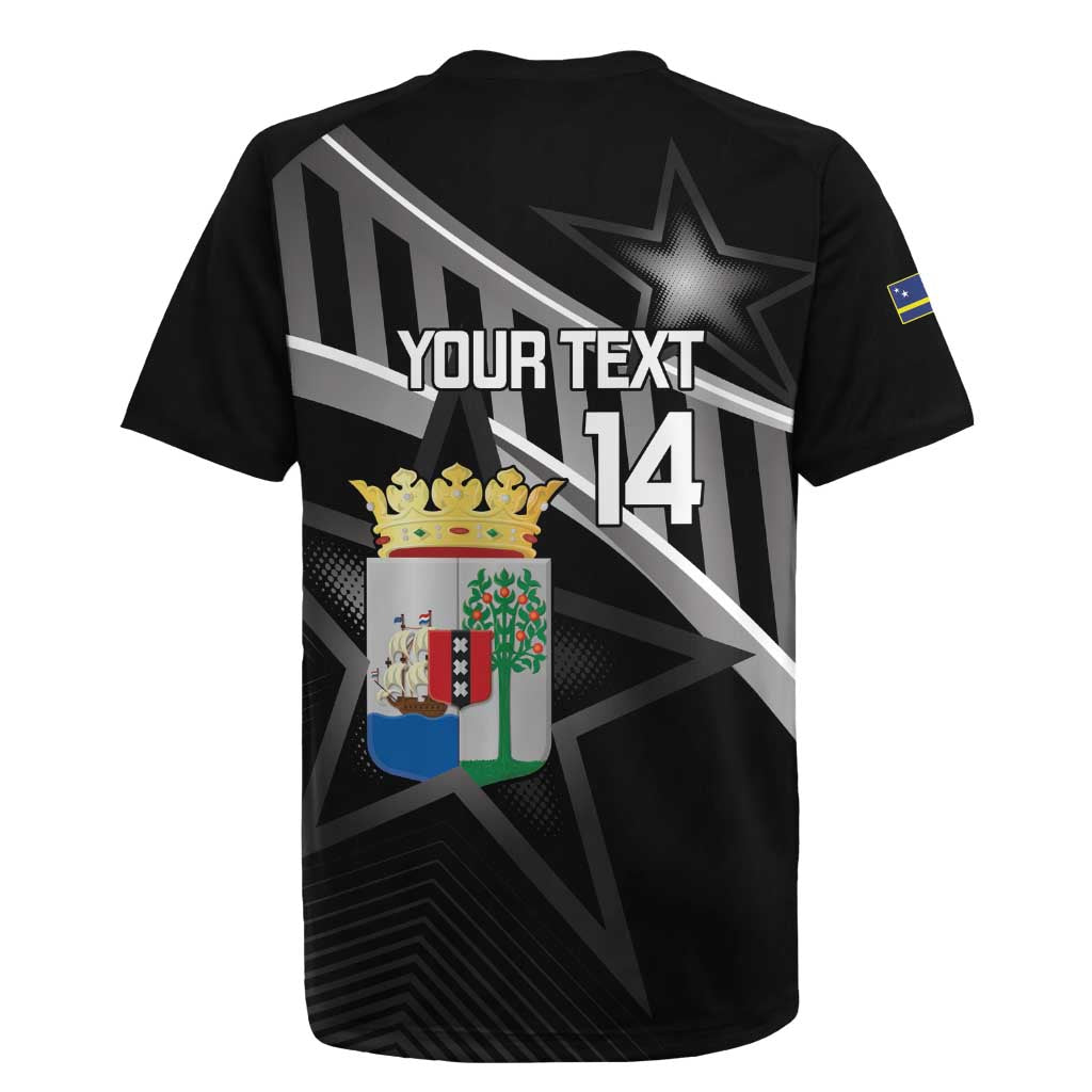Custom Curacao Football Rugby Jersey Go La Familia Azul Black Style - Wonder Print Shop