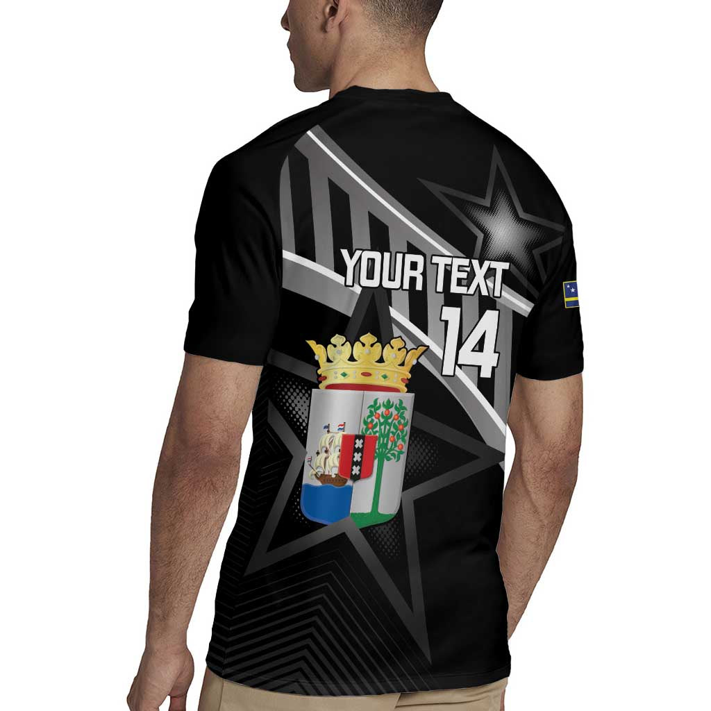 Custom Curacao Football Rugby Jersey Go La Familia Azul Black Style - Wonder Print Shop