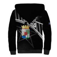 Custom Curacao Football Sherpa Hoodie Go La Familia Azul Black Style - Wonder Print Shop