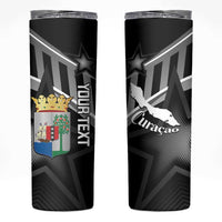 Custom Curacao Football Skinny Tumbler Go La Familia Azul Black Style - Wonder Print Shop