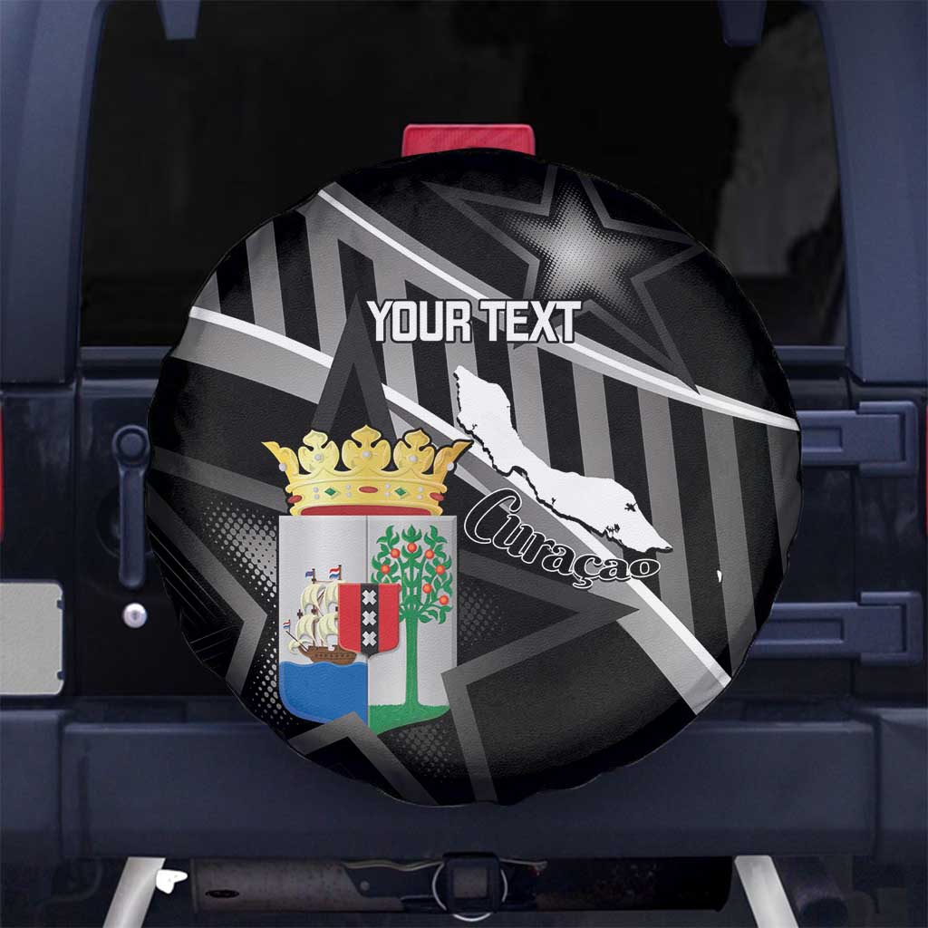 Custom Curacao Football Spare Tire Cover Go La Familia Azul Black Style - Wonder Print Shop