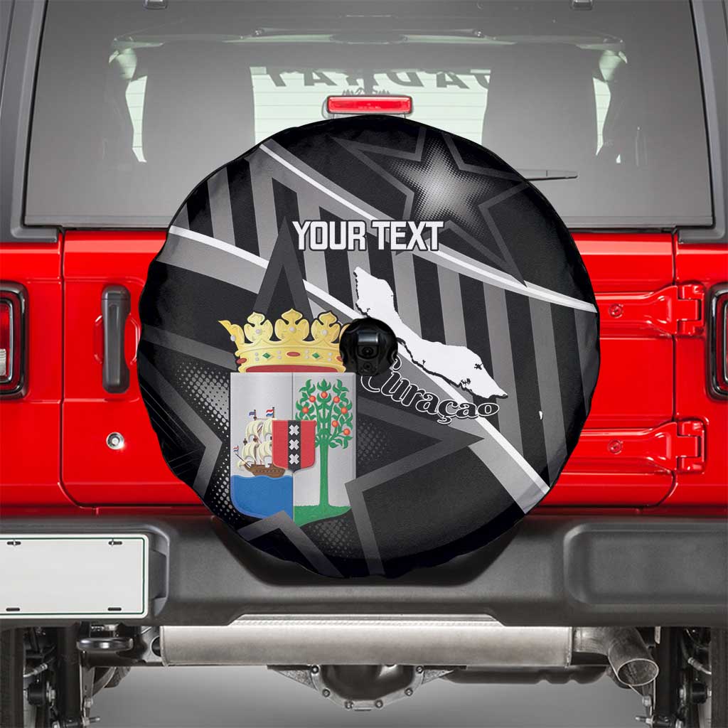 Custom Curacao Football Spare Tire Cover Go La Familia Azul Black Style - Wonder Print Shop
