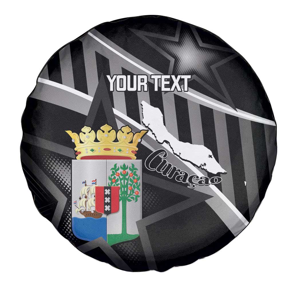 Custom Curacao Football Spare Tire Cover Go La Familia Azul Black Style - Wonder Print Shop