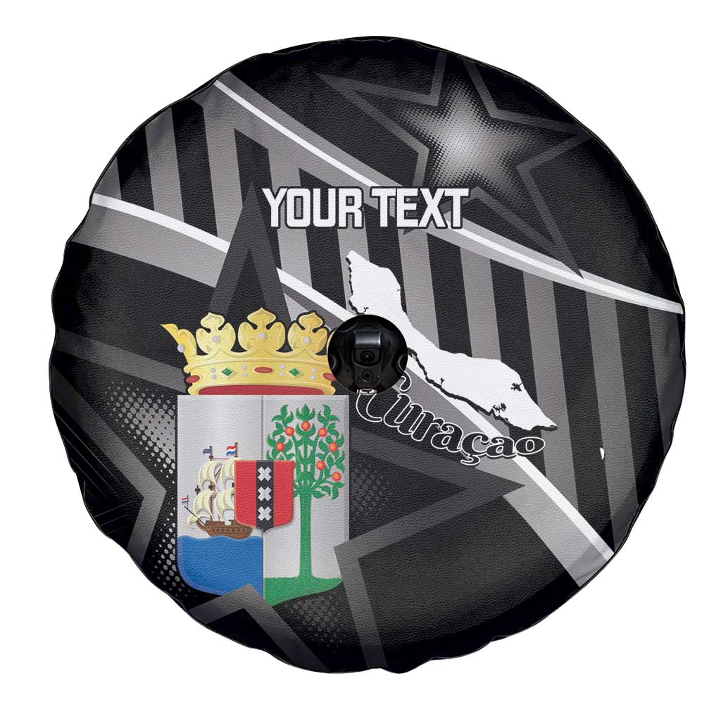 Custom Curacao Football Spare Tire Cover Go La Familia Azul Black Style - Wonder Print Shop