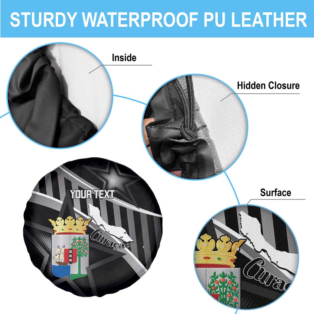 Custom Curacao Football Spare Tire Cover Go La Familia Azul Black Style - Wonder Print Shop