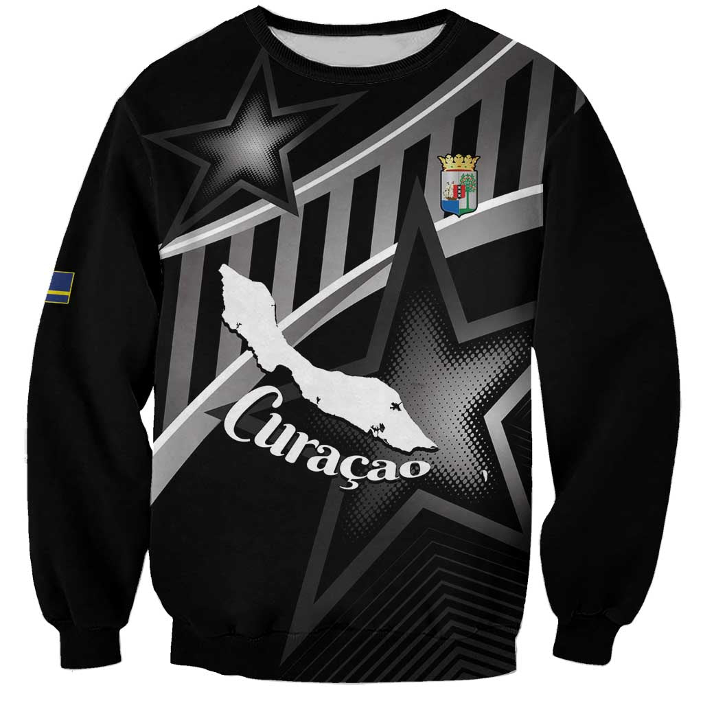 Custom Curacao Football Sweatshirt Go La Familia Azul Black Style - Wonder Print Shop