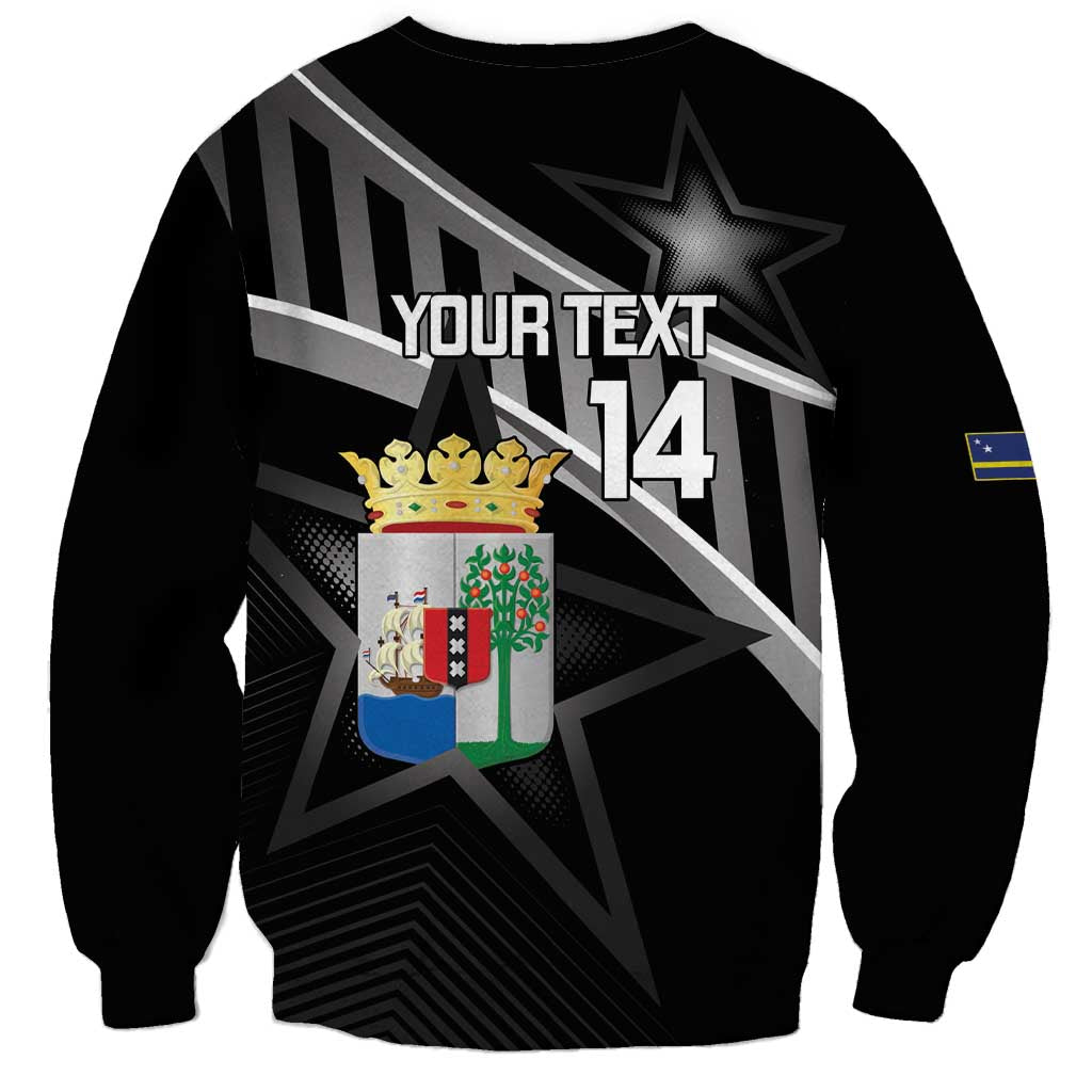 Custom Curacao Football Sweatshirt Go La Familia Azul Black Style - Wonder Print Shop