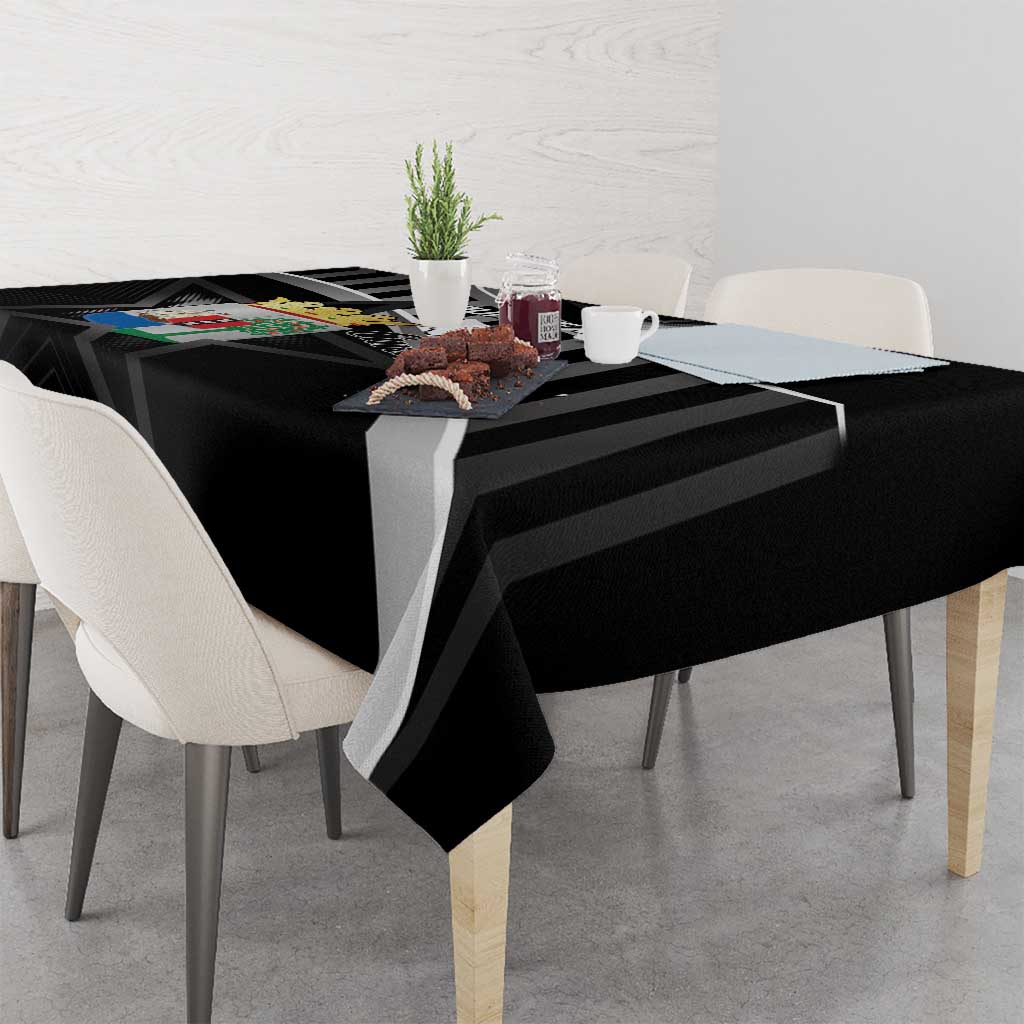 Custom Curacao Football Tablecloth Go La Familia Azul Black Style - Wonder Print Shop