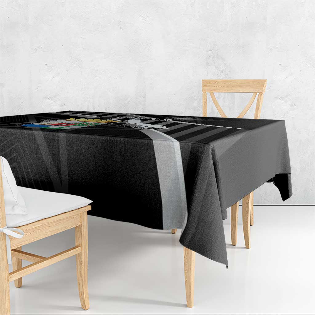 Custom Curacao Football Tablecloth Go La Familia Azul Black Style - Wonder Print Shop