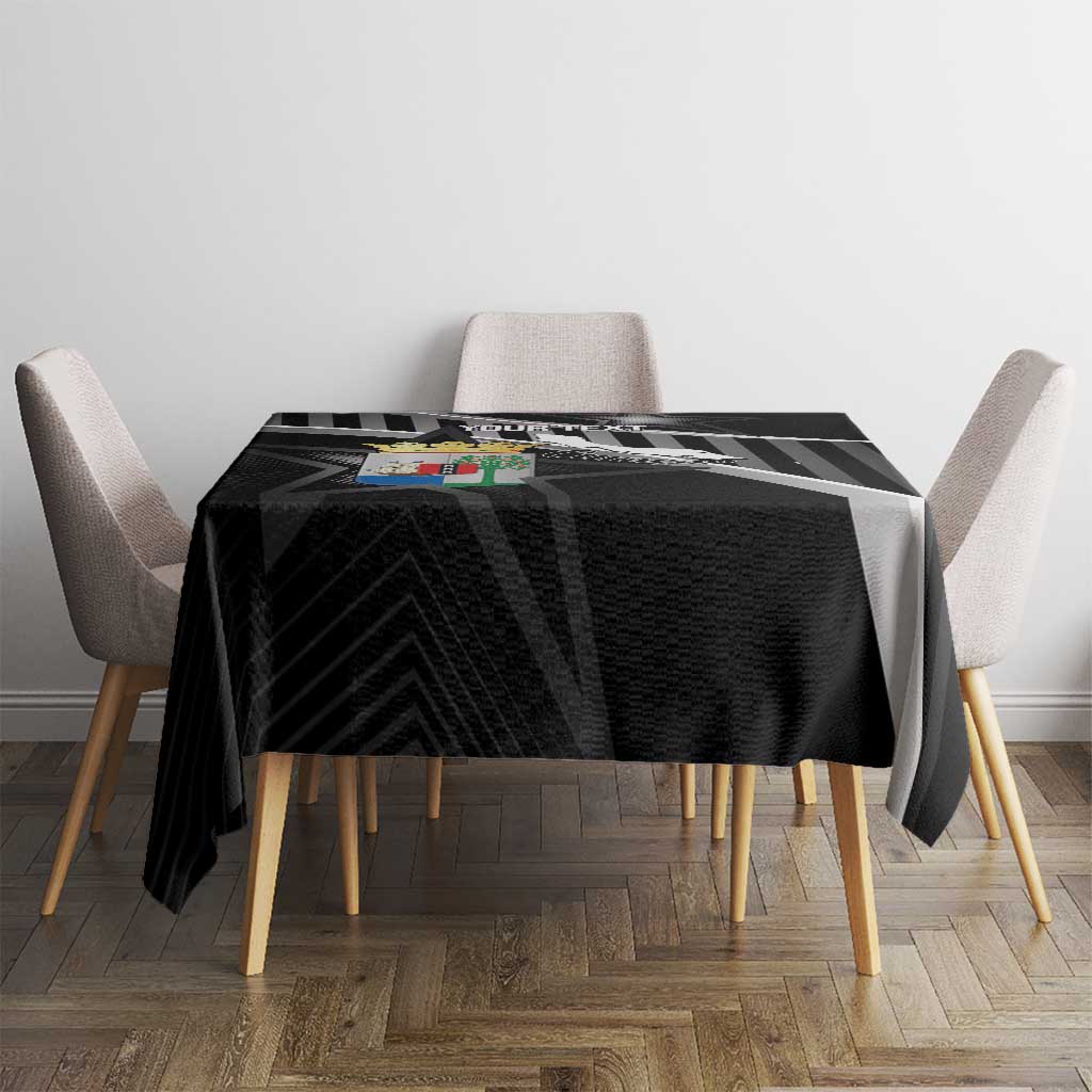 Custom Curacao Football Tablecloth Go La Familia Azul Black Style - Wonder Print Shop