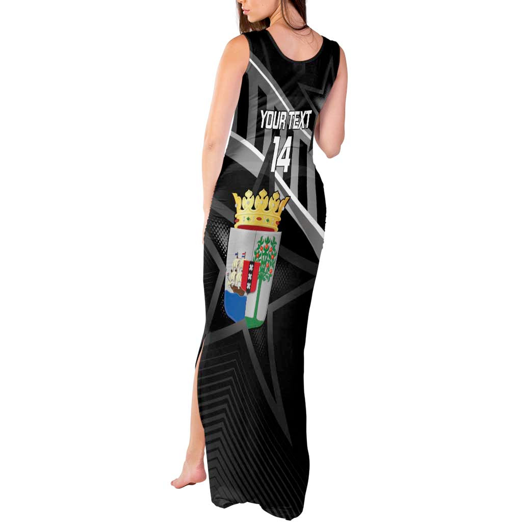 Custom Curacao Football Tank Maxi Dress Go La Familia Azul Black Style - Wonder Print Shop
