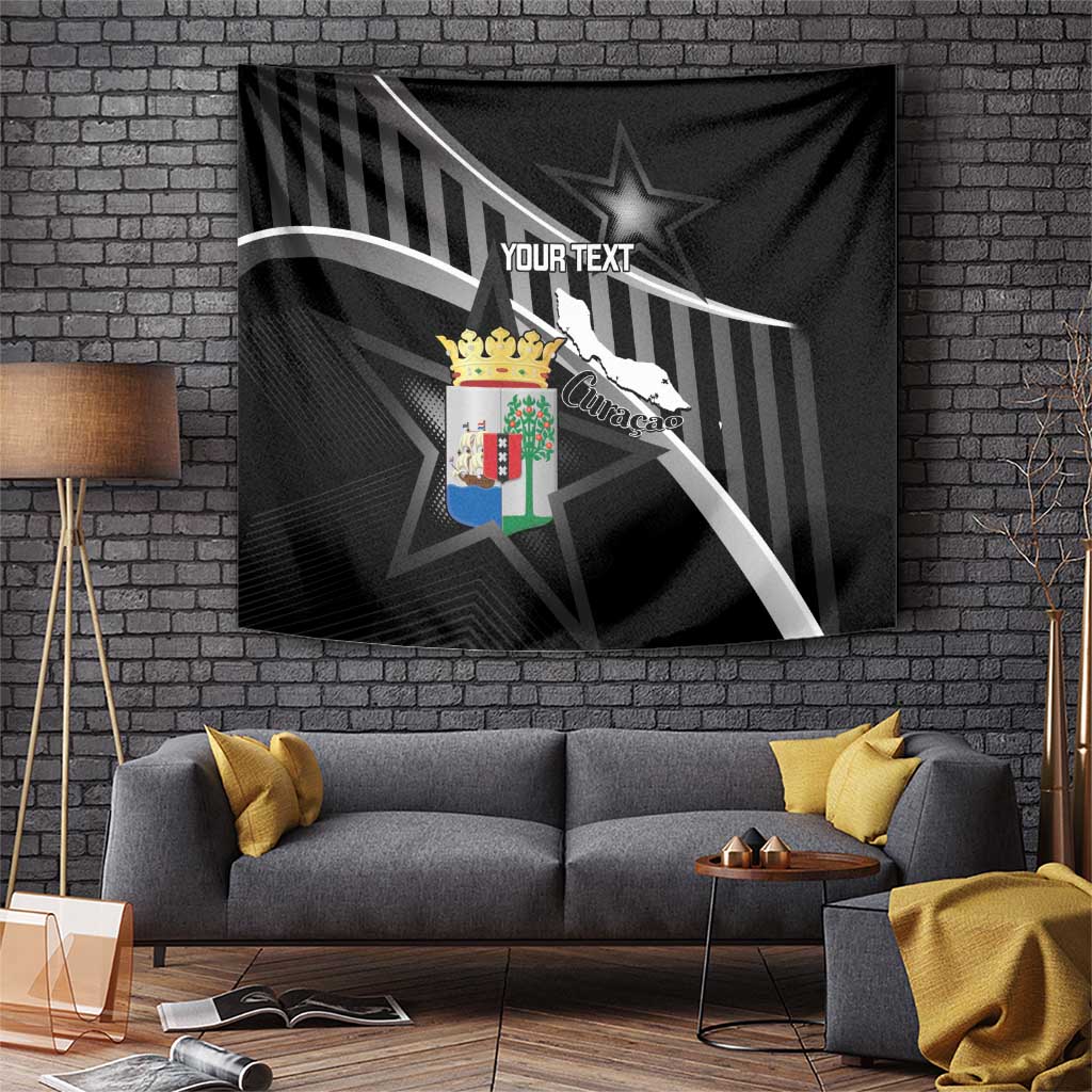 Custom Curacao Football Tapestry Go La Familia Azul Black Style - Wonder Print Shop
