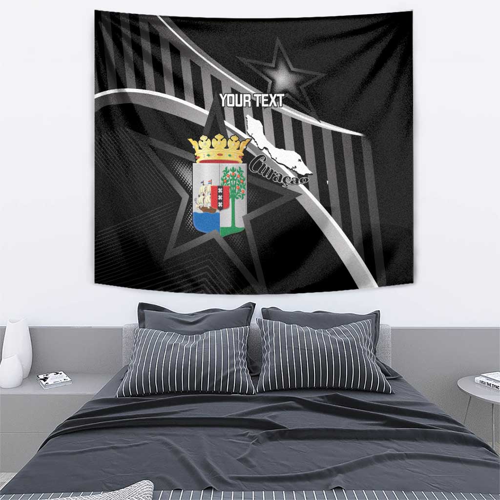 Custom Curacao Football Tapestry Go La Familia Azul Black Style - Wonder Print Shop