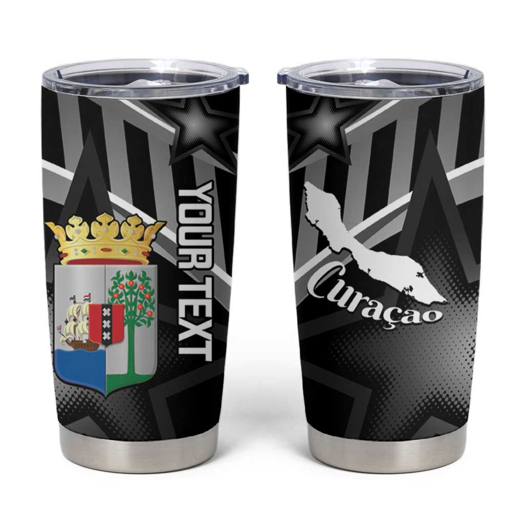 Custom Curacao Football Tumbler Cup Go La Familia Azul Black Style - Wonder Print Shop