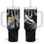 Custom Curacao Football Tumbler With Handle Go La Familia Azul Black Style - Wonder Print Shop
