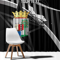 Custom Curacao Football Window Curtain Go La Familia Azul Black Style - Wonder Print Shop
