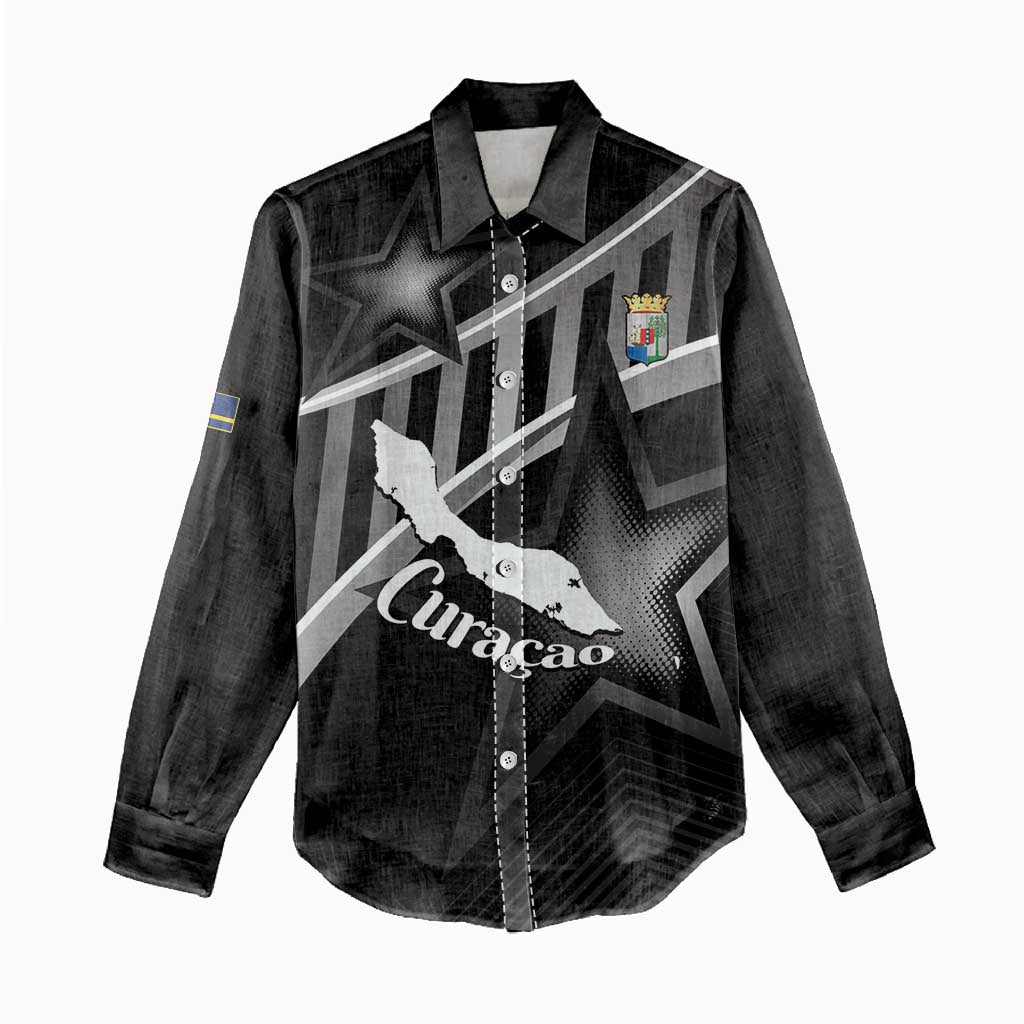 Custom Curacao Football Women Casual Shirt Go La Familia Azul Black Style - Wonder Print Shop