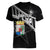 Custom Curacao Football Women V-Neck T-Shirt Go La Familia Azul Black Style - Wonder Print Shop