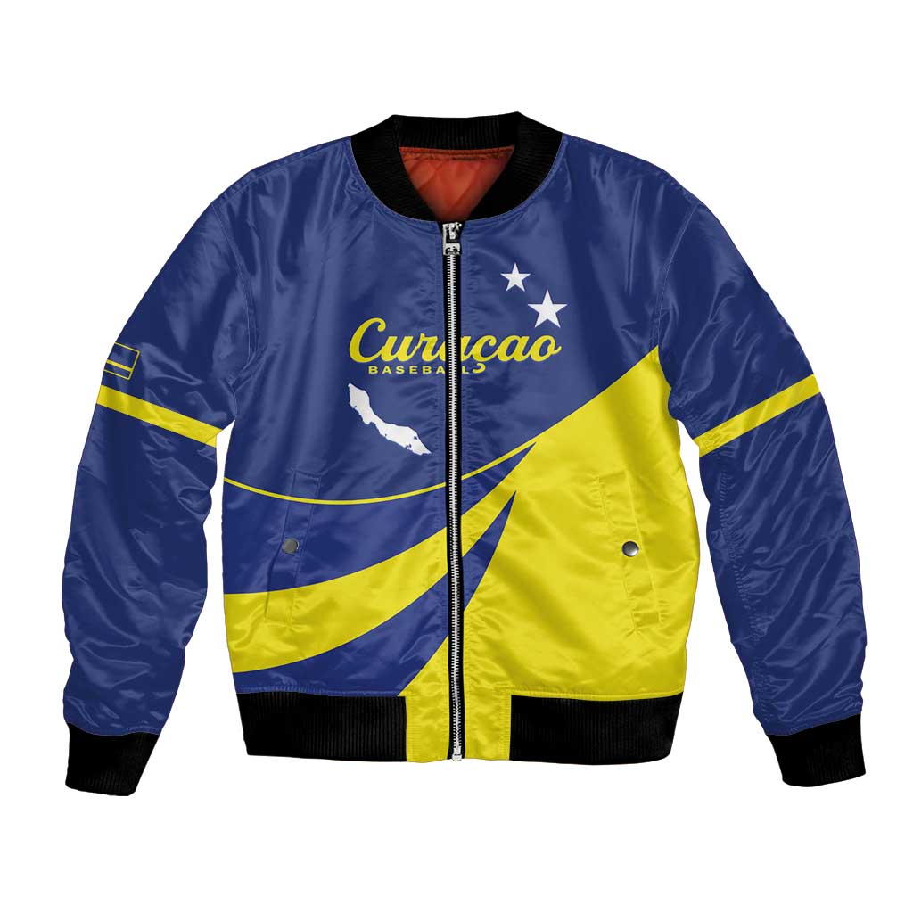 Custom Baseball Curacao Bomber Jacket Go Champions Korsou Curve Vibes - Wonder Print Shop