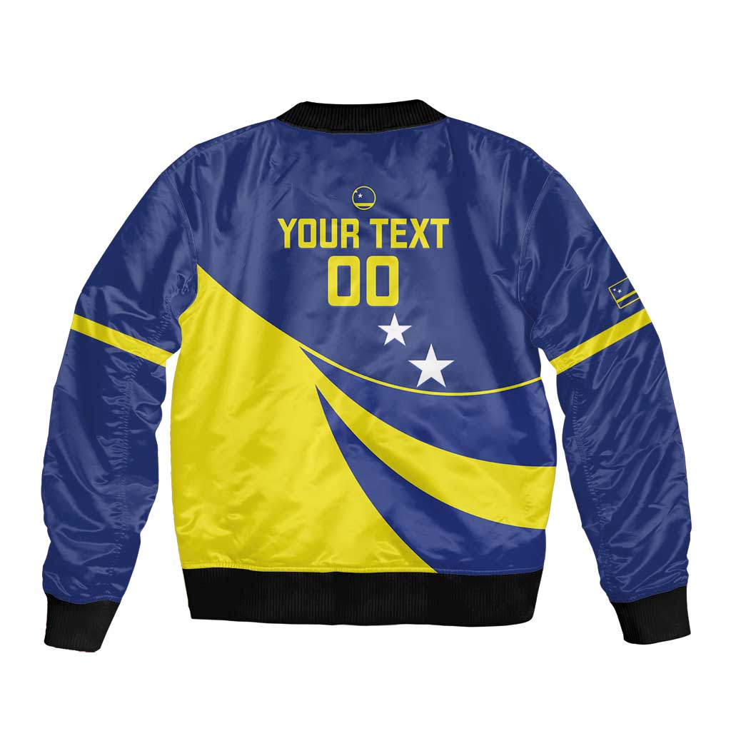 Custom Baseball Curacao Bomber Jacket Go Champions Korsou Curve Vibes - Wonder Print Shop