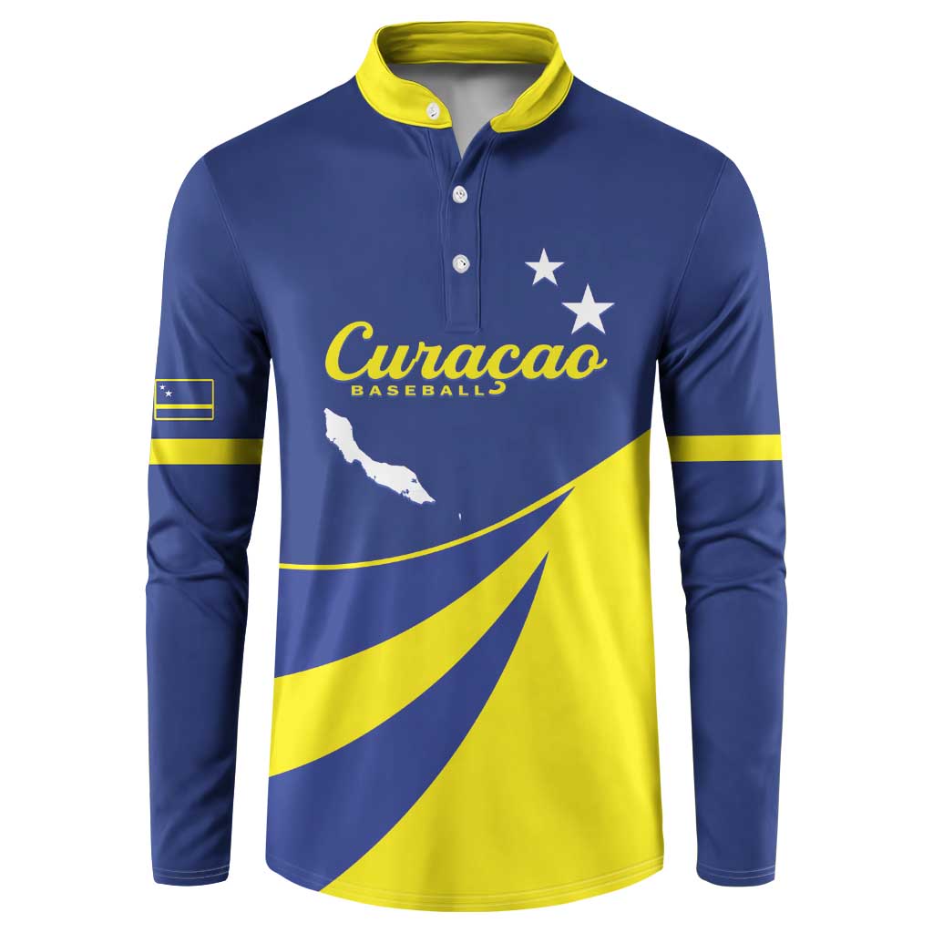 Custom Baseball Curacao Button Sweatshirt Go Champions Korsou Curve Vibes - Wonder Print Shop