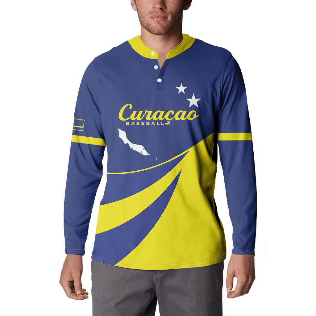 Custom Baseball Curacao Button Sweatshirt Go Champions Korsou Curve Vibes - Wonder Print Shop