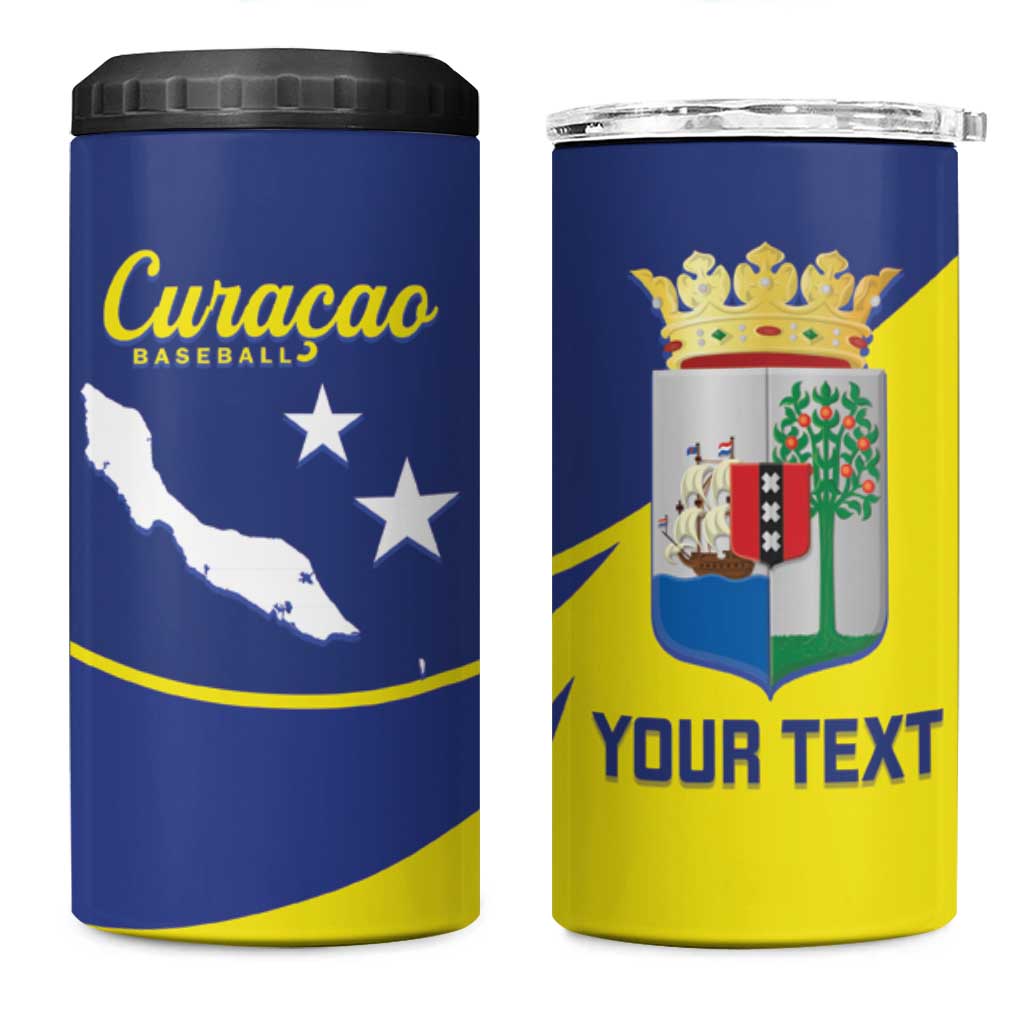 Custom Baseball Curacao 4 in 1 Can Cooler Tumbler Go Champions Korsou Curve Vibes - Wonder Print Shop