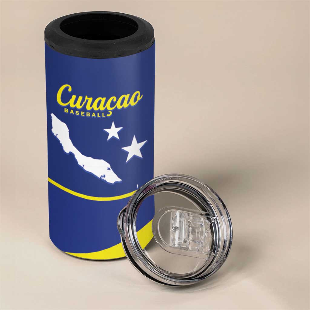 Custom Baseball Curacao 4 in 1 Can Cooler Tumbler Go Champions Korsou Curve Vibes - Wonder Print Shop
