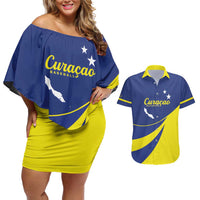 Custom Baseball Curacao Couples Matching Off Shoulder Short Dress and Hawaiian Shirt Go Champions Korsou Curve Vibes - Wonder Print Shop