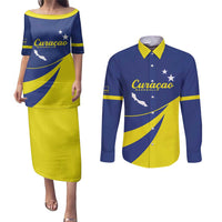 Custom Baseball Curacao Couples Matching Puletasi and Long Sleeve Button Shirt Go Champions Korsou Curve Vibes - Wonder Print Shop