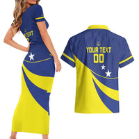 Custom Baseball Curacao Couples Matching Short Sleeve Bodycon Dress and Hawaiian Shirt Go Champions Korsou Curve Vibes - Wonder Print Shop