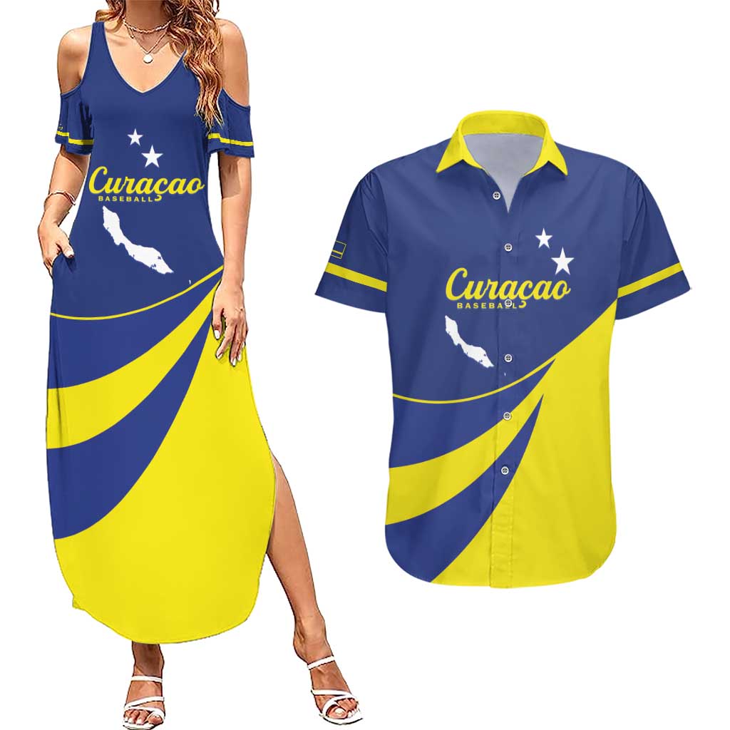 Custom Baseball Curacao Couples Matching Summer Maxi Dress and Hawaiian Shirt Go Champions Korsou Curve Vibes - Wonder Print Shop
