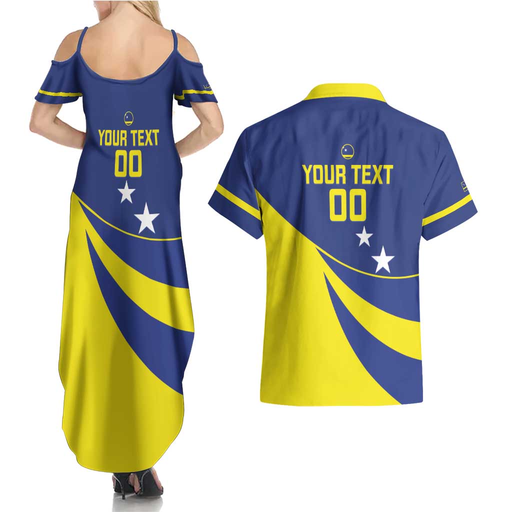 Custom Baseball Curacao Couples Matching Summer Maxi Dress and Hawaiian Shirt Go Champions Korsou Curve Vibes - Wonder Print Shop