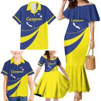 Custom Baseball Curacao Family Matching Mermaid Dress and Hawaiian Shirt Go Champions Korsou Curve Vibes - Wonder Print Shop