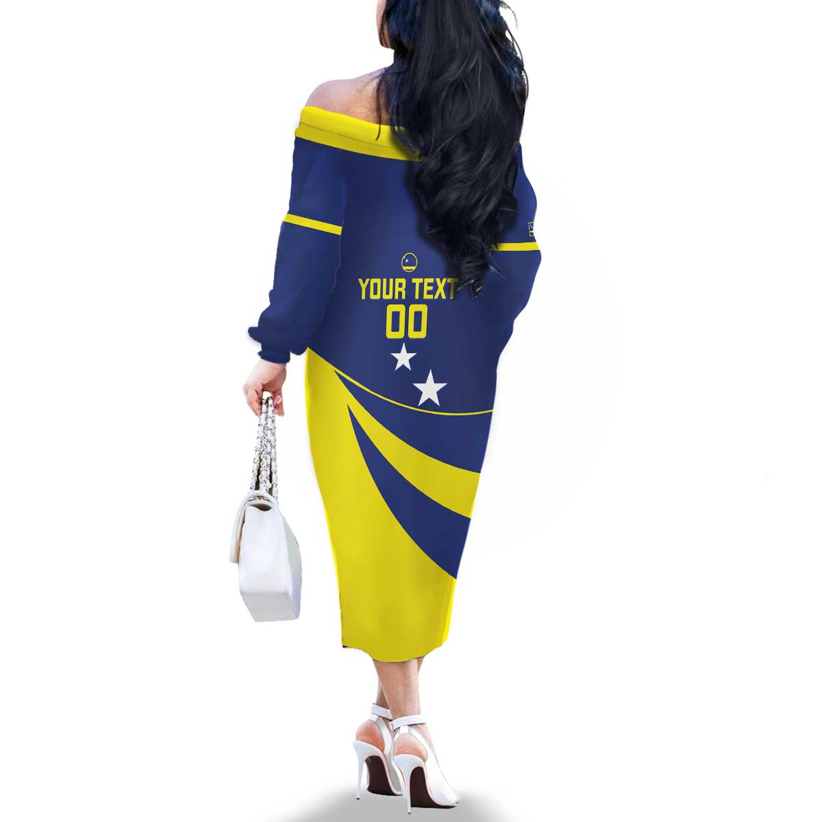 Custom Baseball Curacao Family Matching Off The Shoulder Long Sleeve Dress and Hawaiian Shirt Go Champions Korsou Curve Vibes - Wonder Print Shop