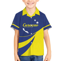 Custom Baseball Curacao Family Matching Off The Shoulder Long Sleeve Dress and Hawaiian Shirt Go Champions Korsou Curve Vibes - Wonder Print Shop