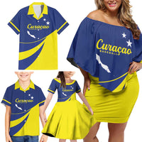 Custom Baseball Curacao Family Matching Off Shoulder Short Dress and Hawaiian Shirt Go Champions Korsou Curve Vibes - Wonder Print Shop