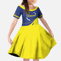 Custom Baseball Curacao Kid Short Sleeve Dress Go Champions Korsou Curve Vibes - Wonder Print Shop
