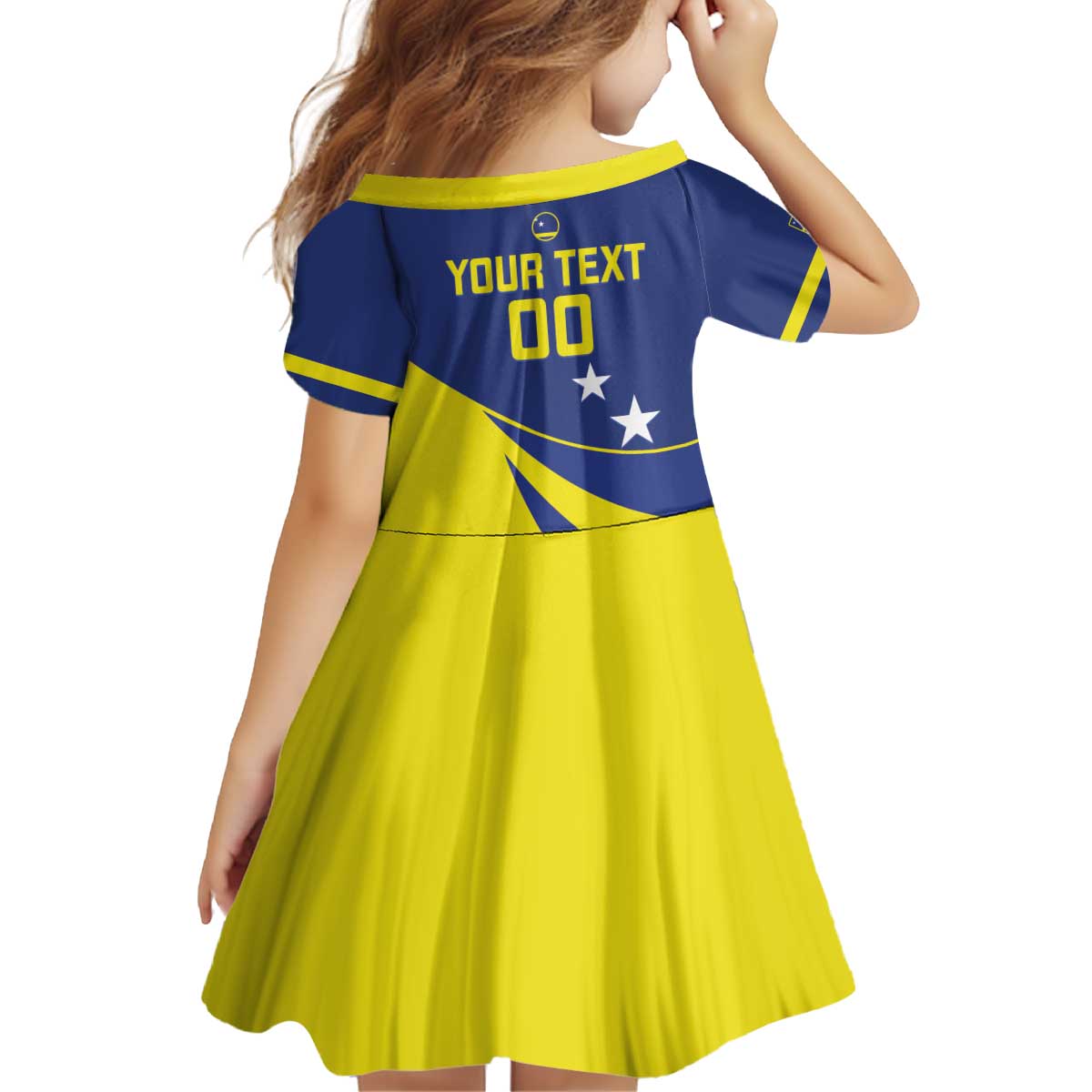 Custom Baseball Curacao Kid Short Sleeve Dress Go Champions Korsou Curve Vibes - Wonder Print Shop