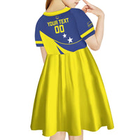 Custom Baseball Curacao Kid Short Sleeve Dress Go Champions Korsou Curve Vibes - Wonder Print Shop