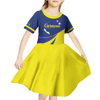 Custom Baseball Curacao Kid Short Sleeve Dress Go Champions Korsou Curve Vibes - Wonder Print Shop